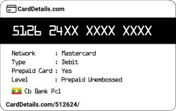 Card Details: 512624