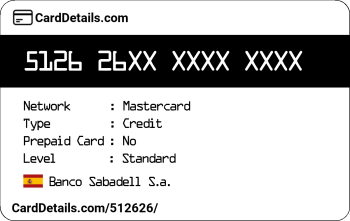 Card Details: 512626