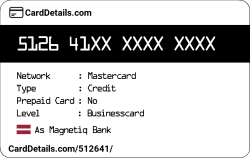 Card Details: 512641