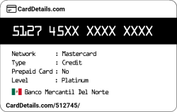 Card Details: 512745