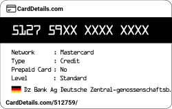 Card Details: 512759