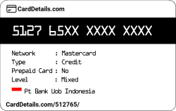 Card Details: 512765