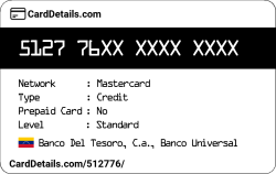 Card Details: 512776
