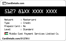 Card Details: 512781