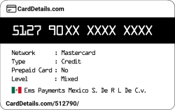 Card Details: 512790