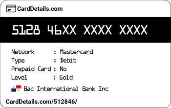 Card Details: 512846