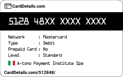 Card Details: 512848
