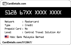 Card Details: 512867