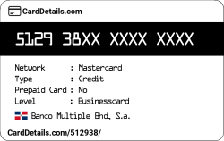 Card Details: 512938
