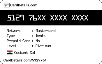 Card Details: 512976