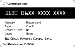 Card Details: 513006