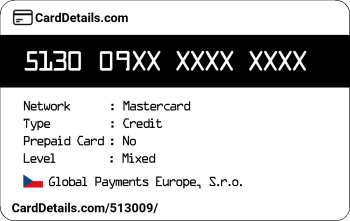 Card Details: 513009