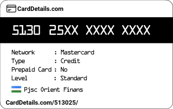 Card Details: 513025