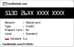 Card Details: 513026