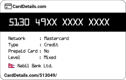 Card Details: 513049