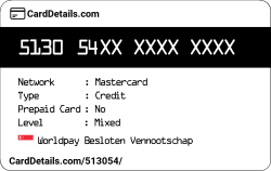Card Details: 513054
