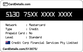 Card Details: 513075