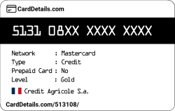 Card Details: 513108