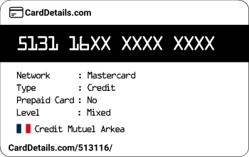 Card Details: 513116