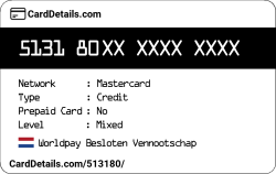 Card Details: 513180