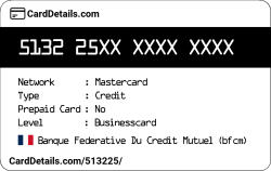 Card Details: 513225