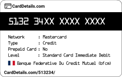 Card Details: 513234