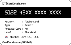 Card Details: 513243