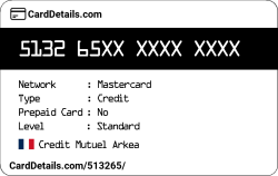 Card Details: 513265