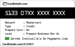 Card Details: 513307