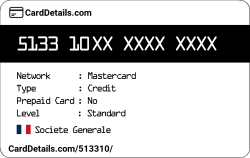 Card Details: 513310