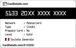 Card Details: 513320