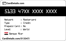 Card Details: 513347