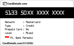Card Details: 513350