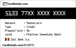 Card Details: 513377