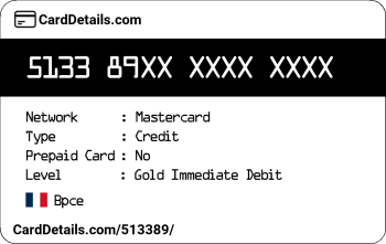 Card Details: 513389