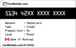 Card Details: 513442