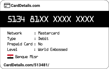 Card Details: 513481