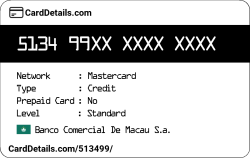 Card Details: 513499