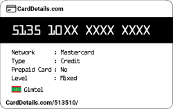 Card Details: 513510