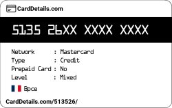 Card Details: 513526