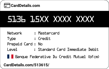 Card Details: 513615