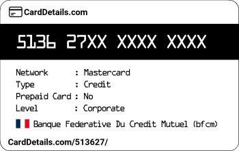 Card Details: 513627