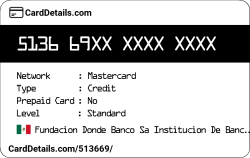 Card Details: 513669