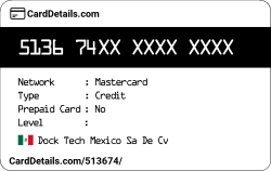 Card Details: 513674