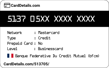 Card Details: 513705