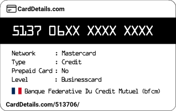 Card Details: 513706