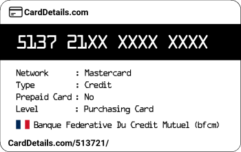 Card Details: 513721