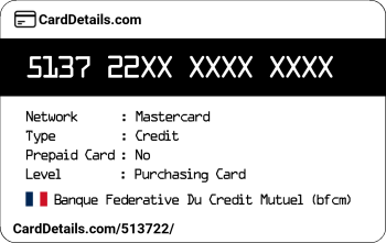 Card Details: 513722