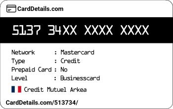 Card Details: 513734