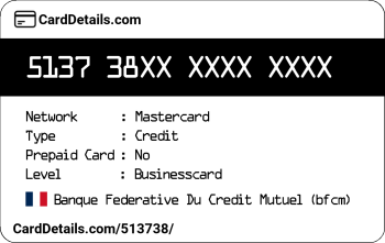 Card Details: 513738